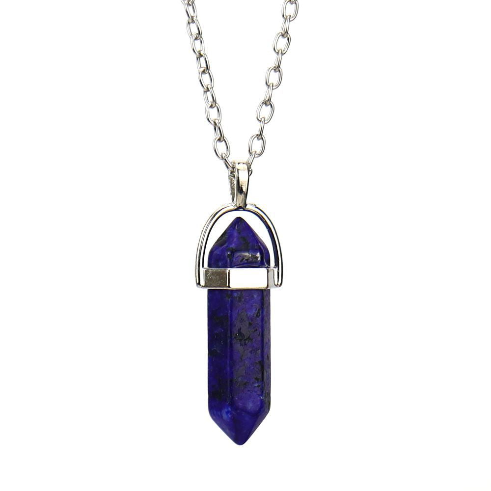 Agate Synthetic Crystal Hexagon Prism Soul Pendants