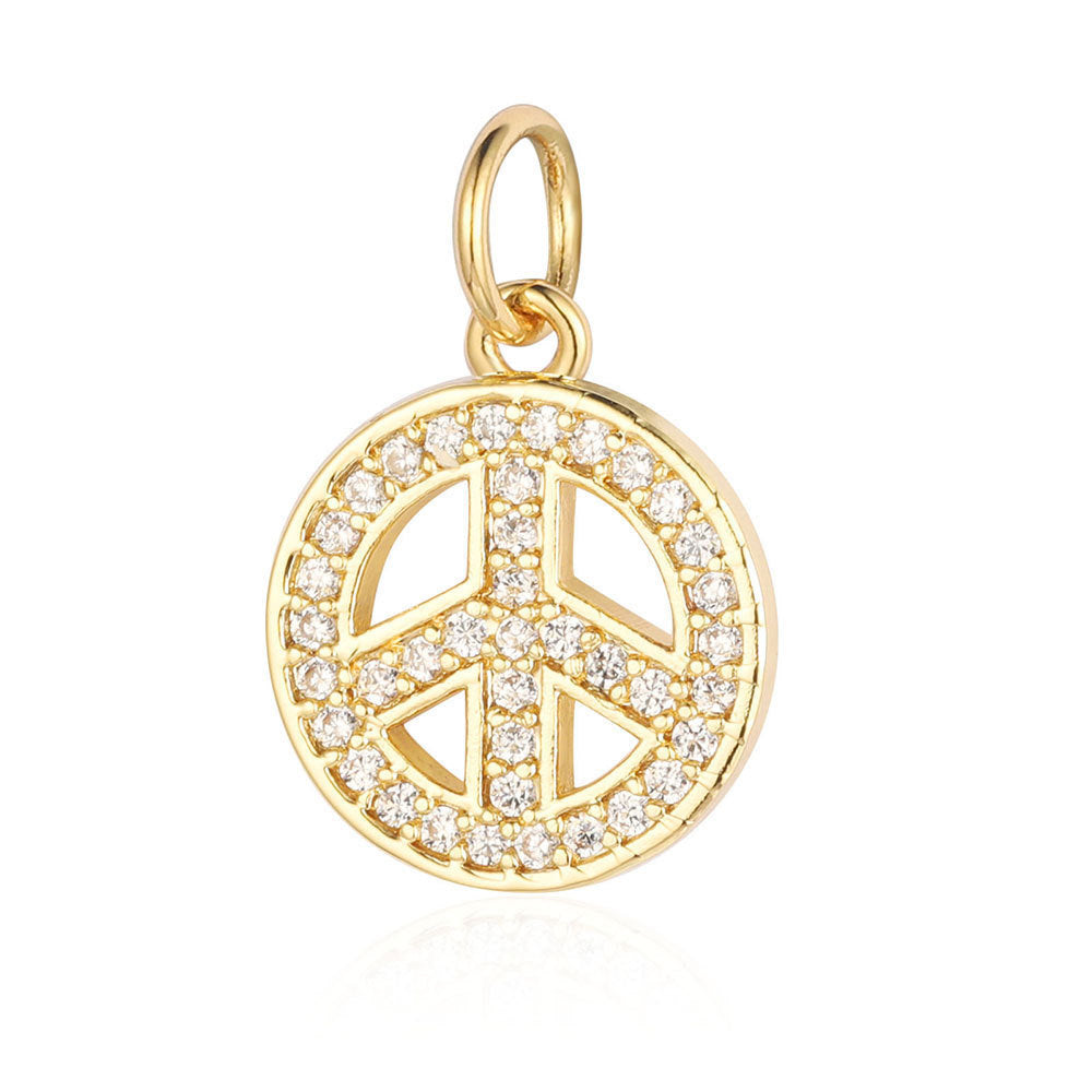 Cross Virgin Copper Zircon Peace Sign Ornament Pendants