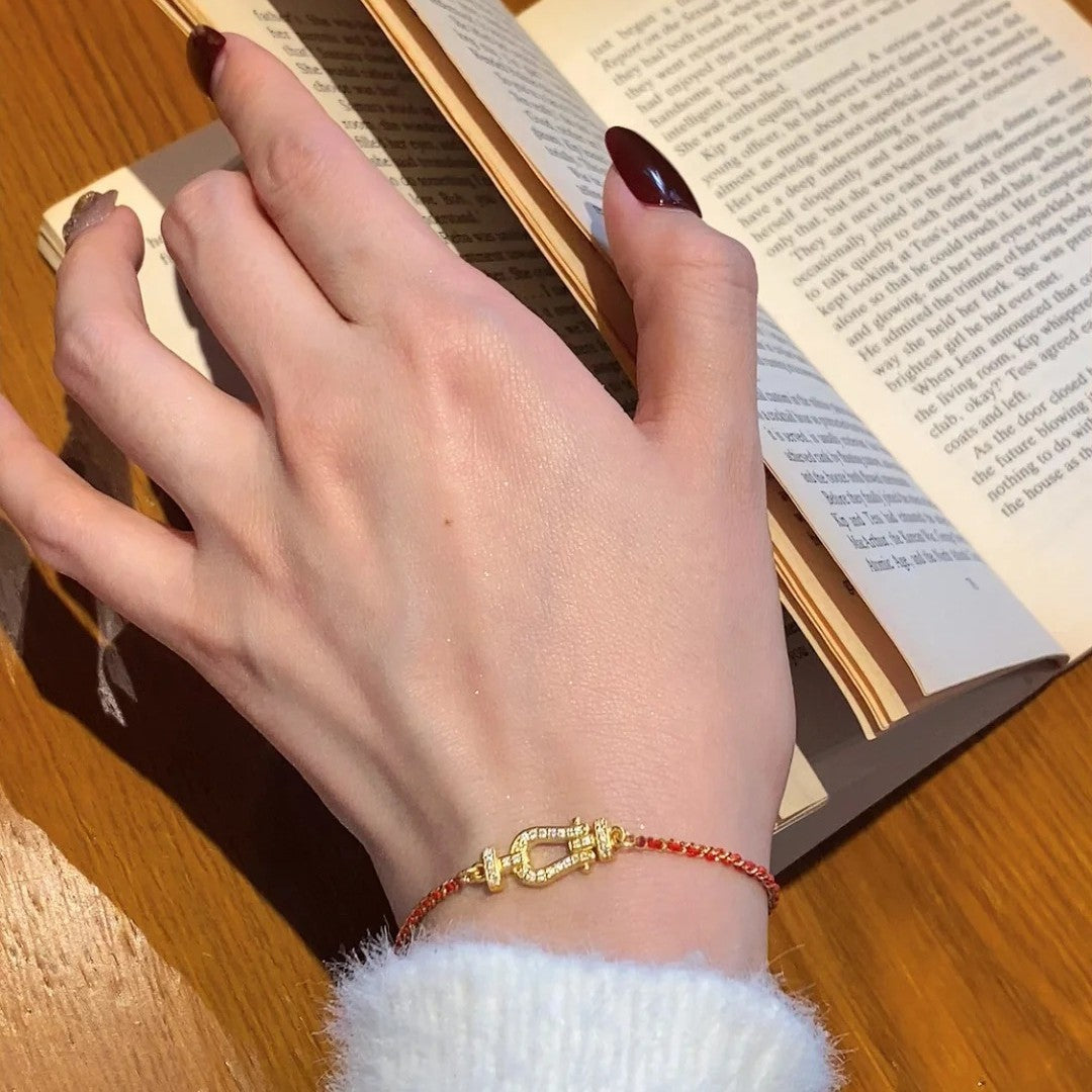 Vachette Clasp Red Rope Female Refined Simple Life Bracelets