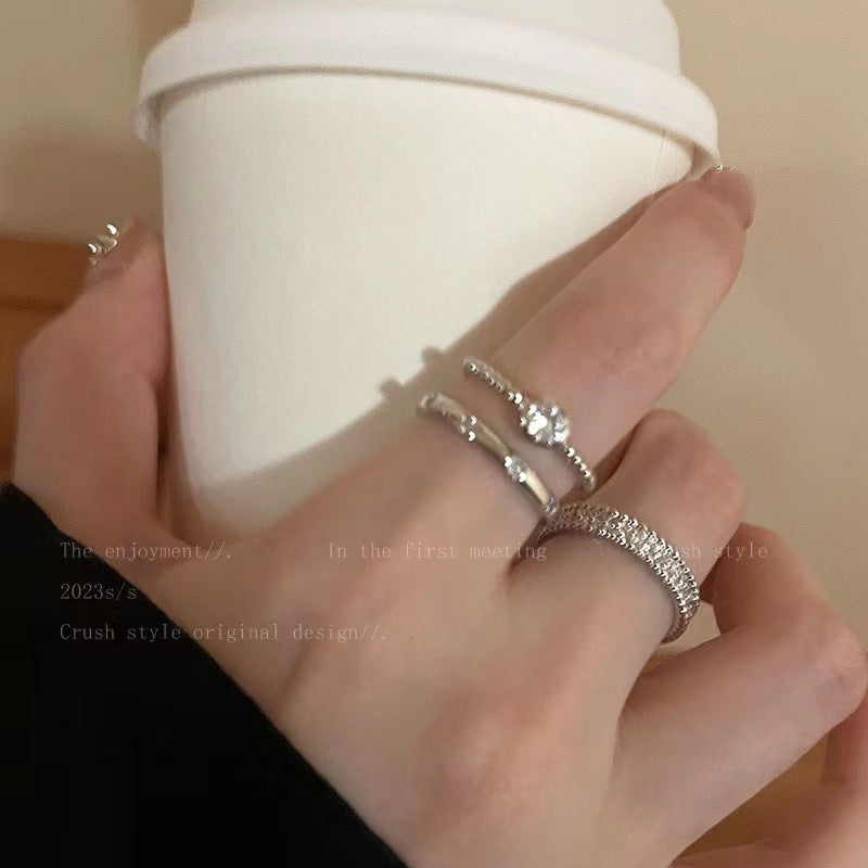 Simple Graceful High-grade Cold Style Female Ring