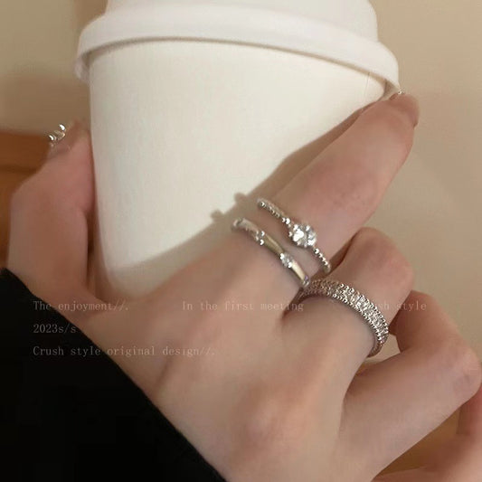 Simple Graceful High-grade Cold Style Female Ring