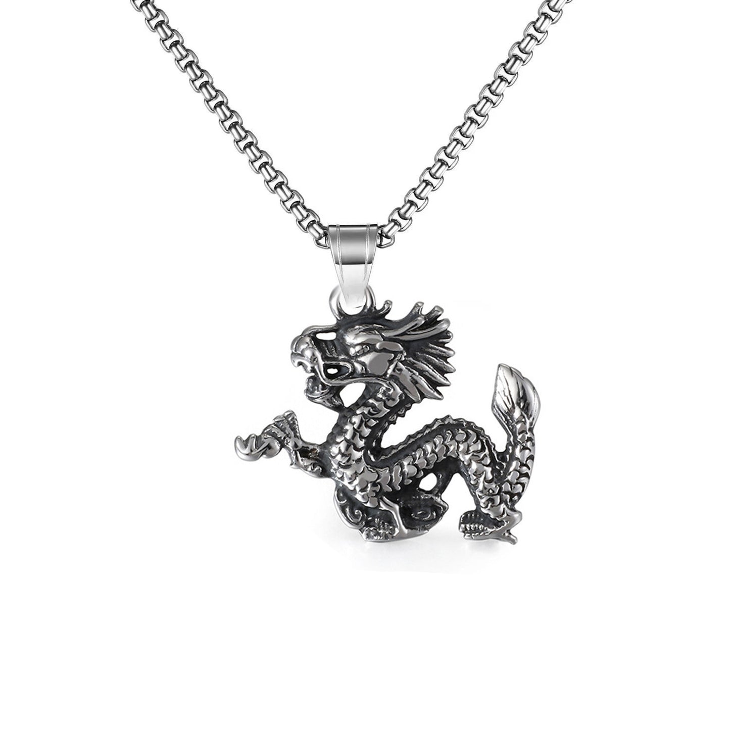 Men's Retro Creative Design Snake-shaped Stainless Steel Personalized Pendants