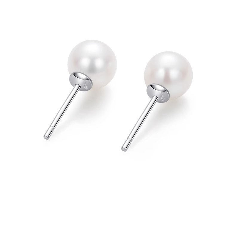 Women's Sterling Sier Pearl Design High-grade Stud Earrings