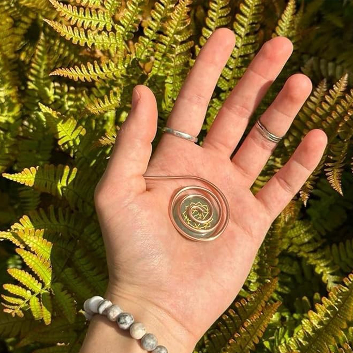 Classic Spiral Metal Handmade Circle Palm Bracelet