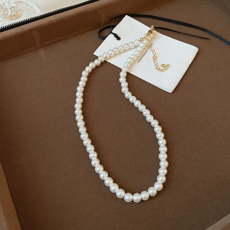 French Laziness Pearl Female Niche High Necklaces