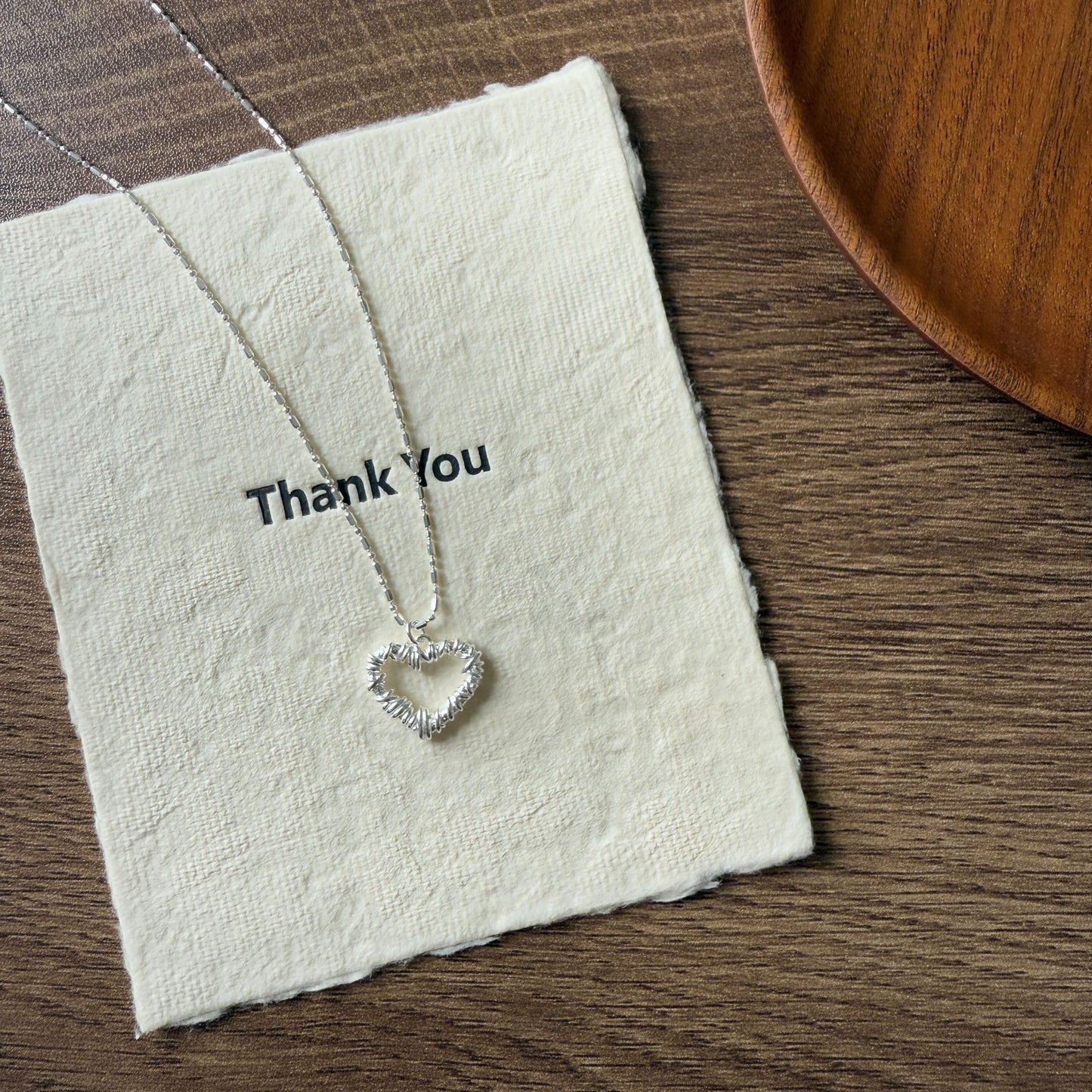 Women's Sterling Sier Hollow Heart For Minority Necklace