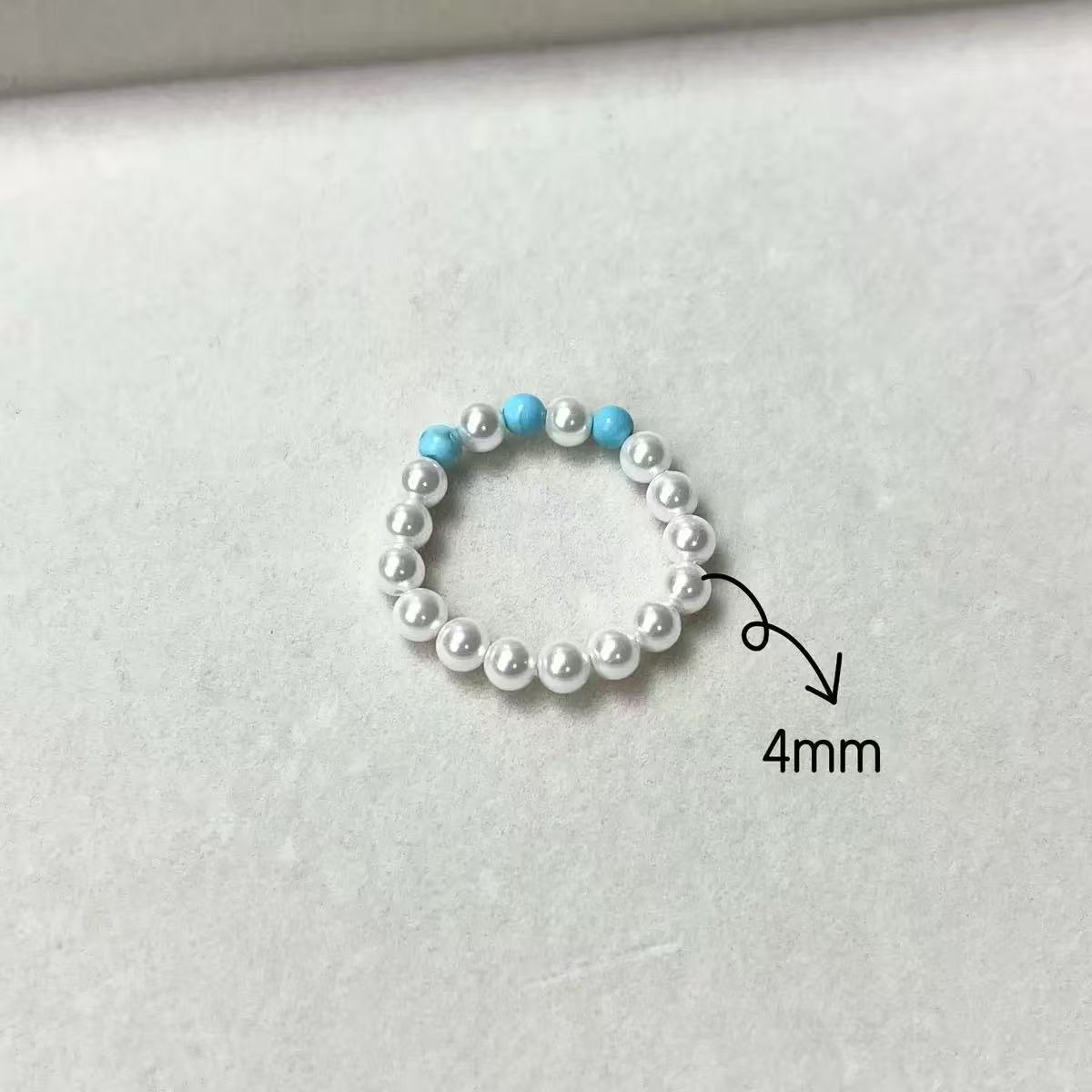 Style Vintage Turquoise Agate Bead Design Light Luxury Pearl Tiger Rings