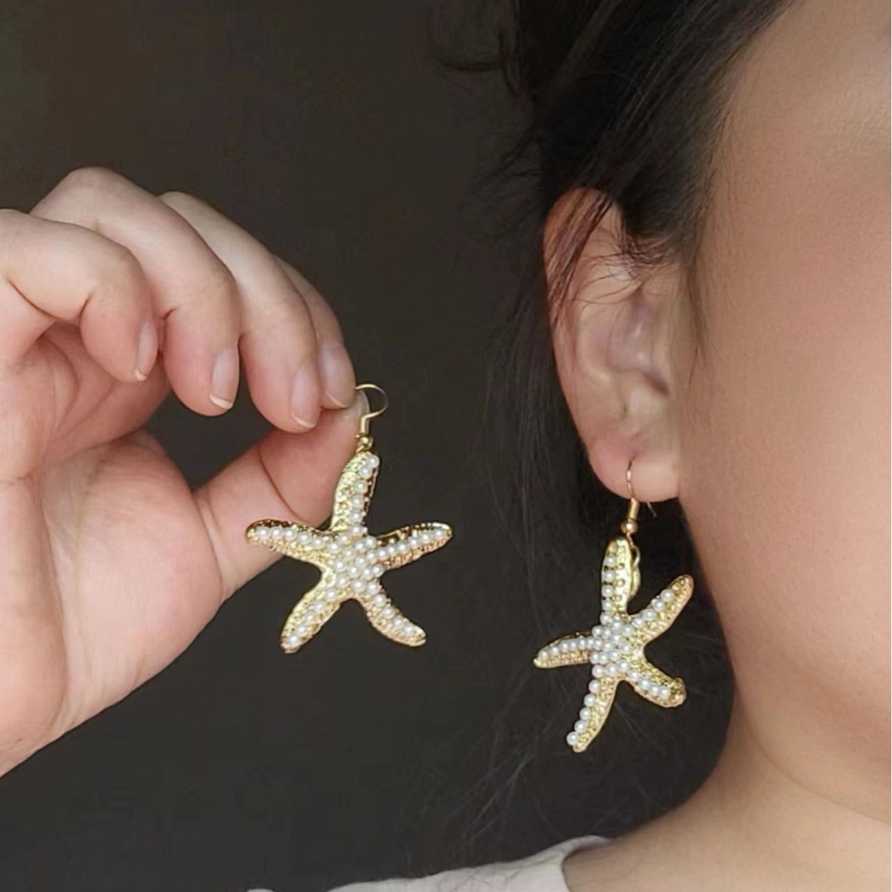Women's Korean Fashion Simple Gorgeous Starfish Temperament For Elegant Earrings