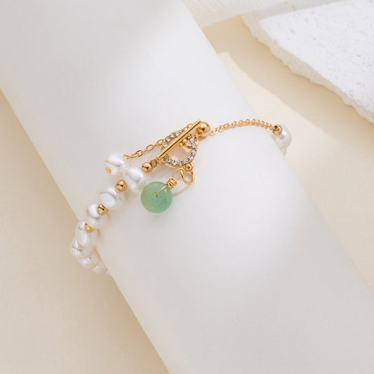 Women's Baroque Irregular Imitation Pearl Safety Buckle Style Simple Temperament Female Bracelet