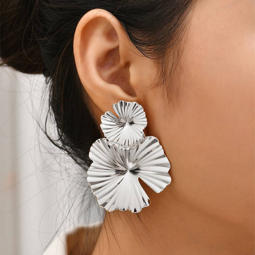 Jewelry Metal High-grade Lotus Leaf Vintage Cold Earrings