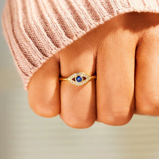 Sier Devil's Eye Female Evil Forefinger Ring