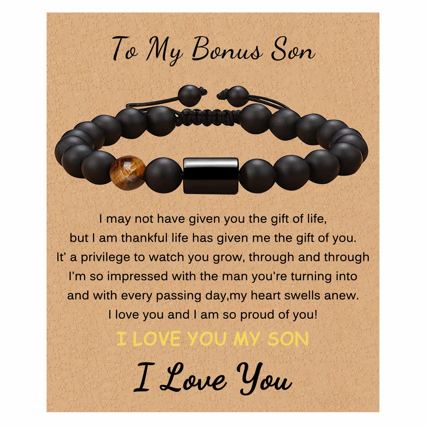 Frosted Stone Card For Son Father Bracelets