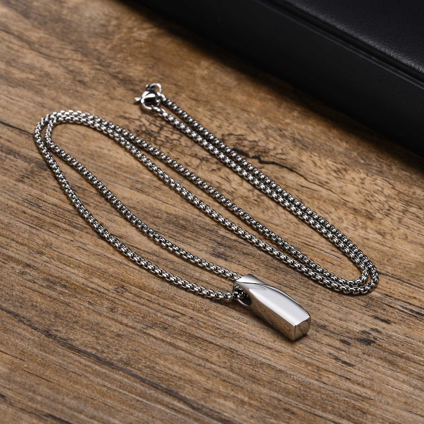 Men's Ornament Stainless Steel Long Geometric Mobius Pendants