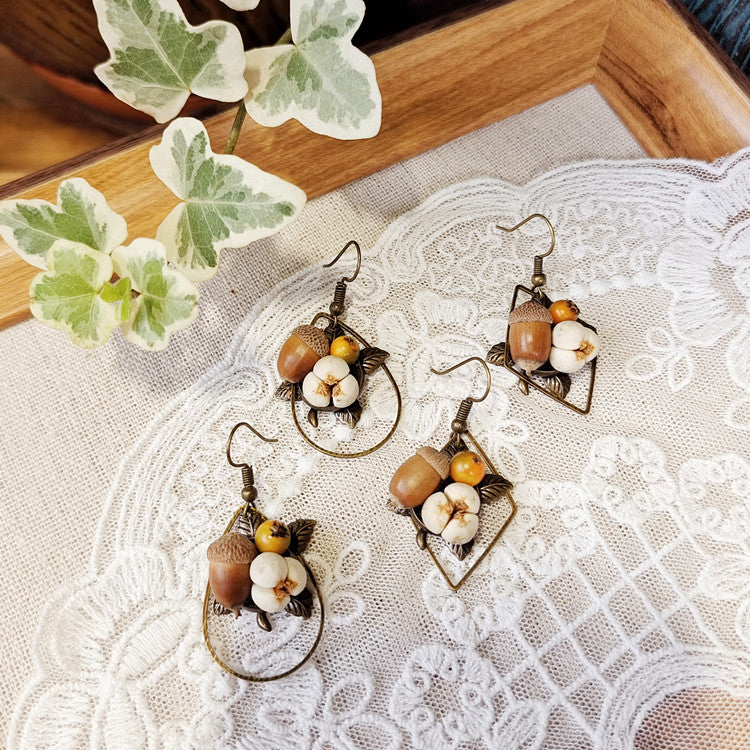 Minority Geometric Mori Style Fresh Unique Creative Simple Wooden Earrings