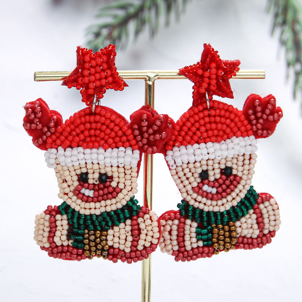 Bead Exaggerated Personalized Handmade Beaded Ethnic Earrings