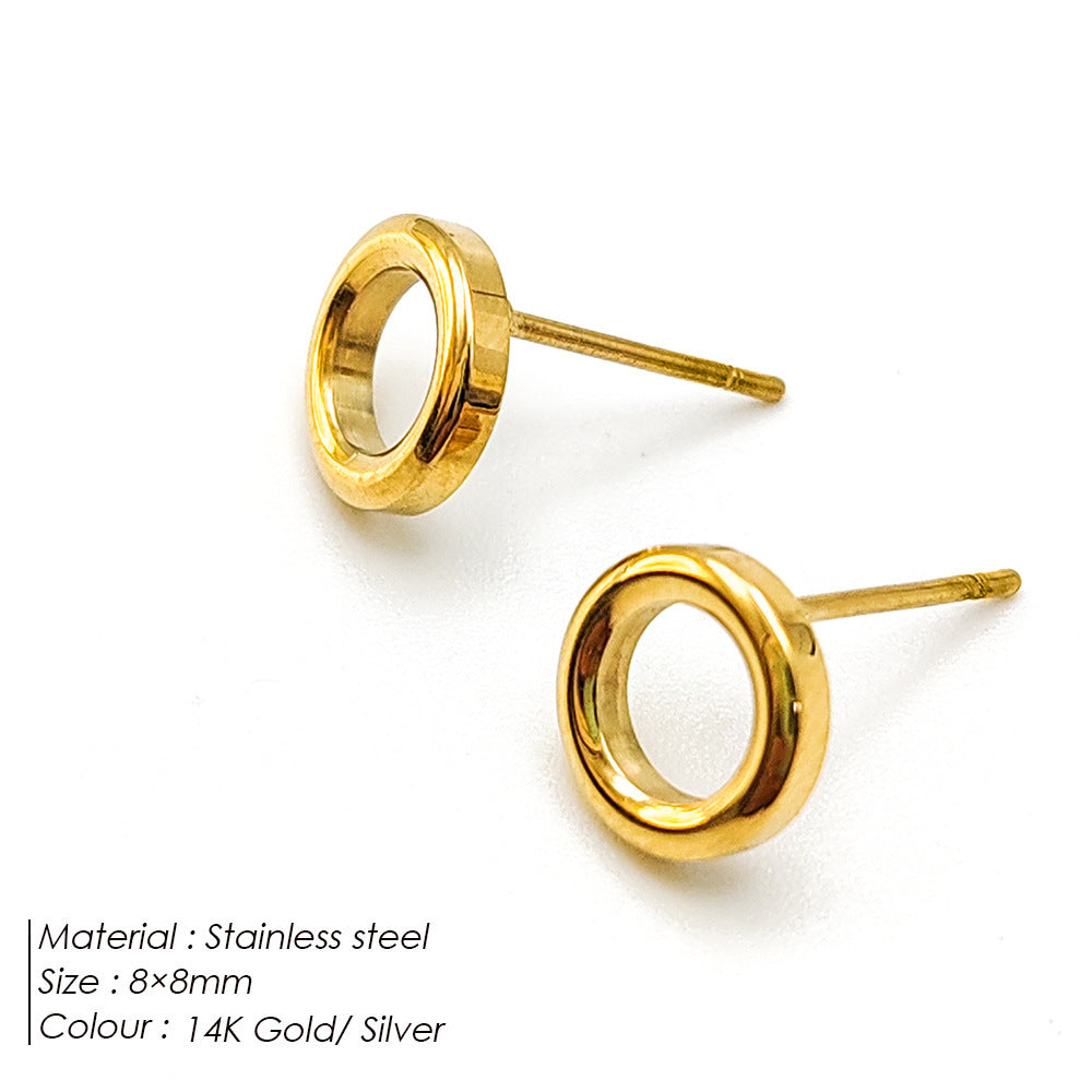 Women's Stainless Steel Electroplated Gold Fashion Ear Stud Earrings