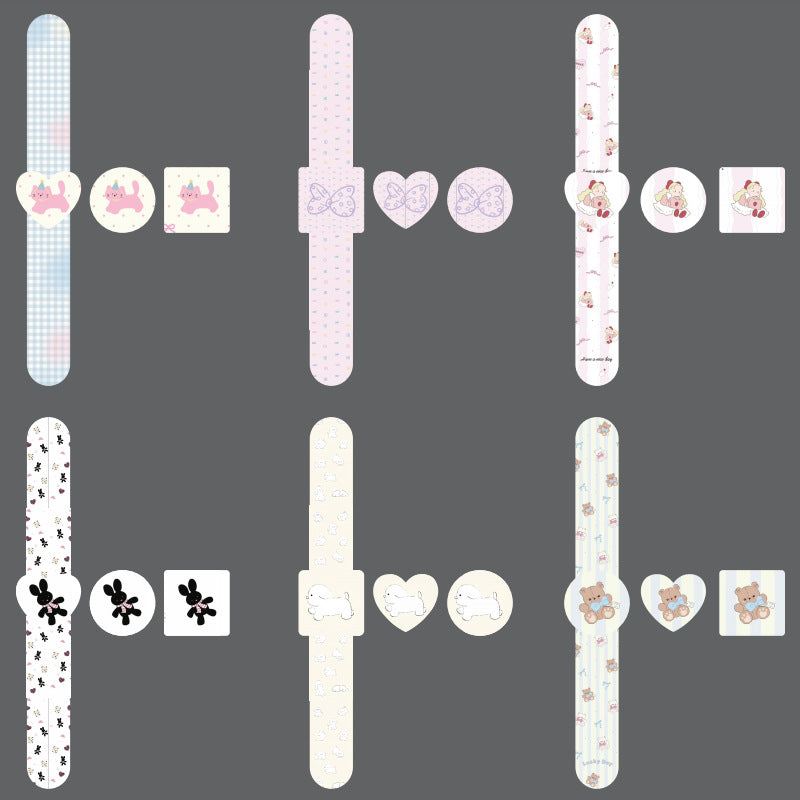 Children's Gel Slap Wristband Solid Color Snap Hand Bracelet