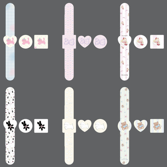 Children's Gel Slap Wristband Solid Color Snap Hand Bracelet