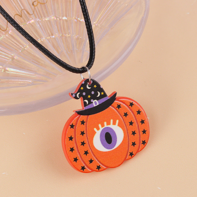 Women's Cartoon Fun Ghost Pumpkin Acrylic Personalized Necklaces