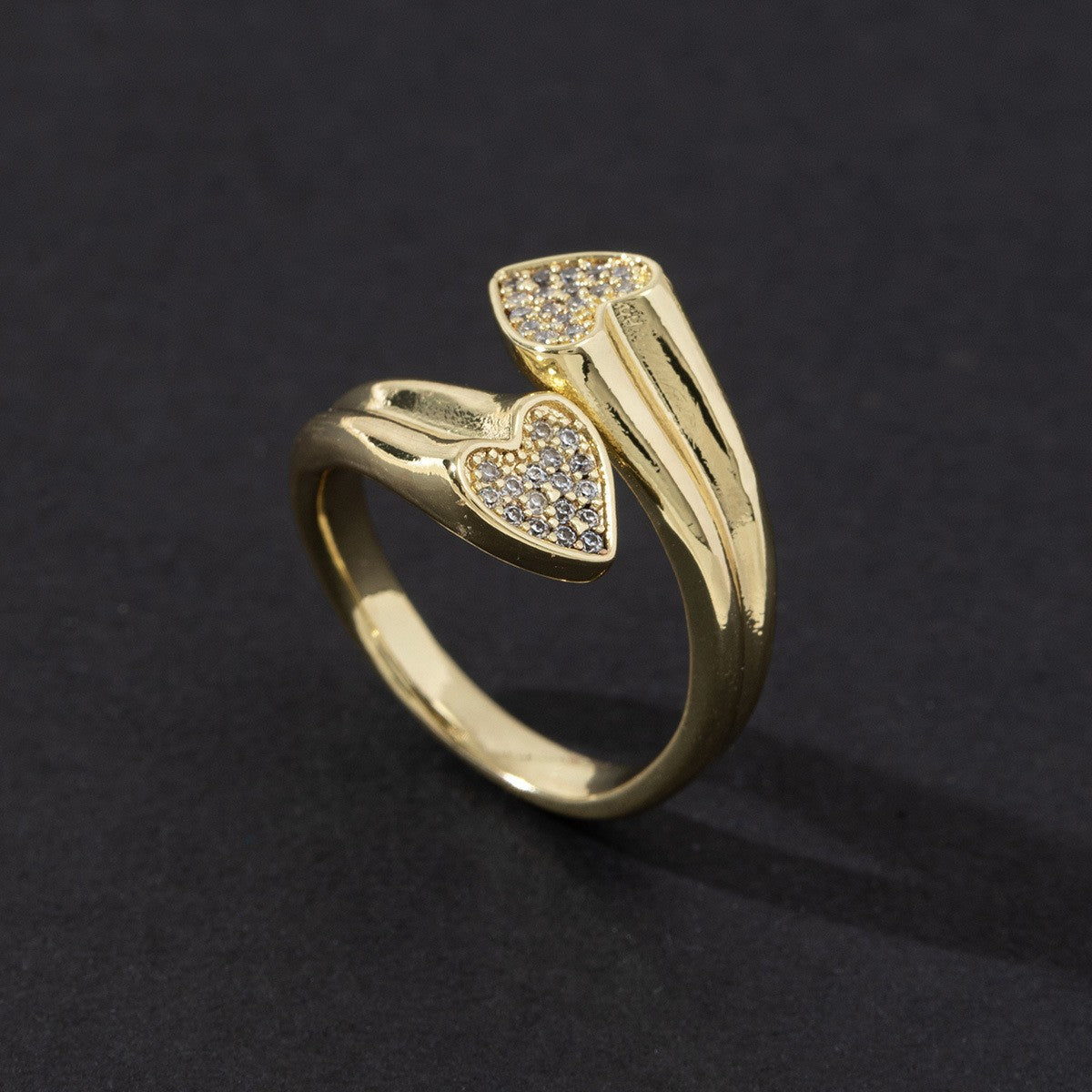 Cute Open Fashion Zircon Female Simple Ring