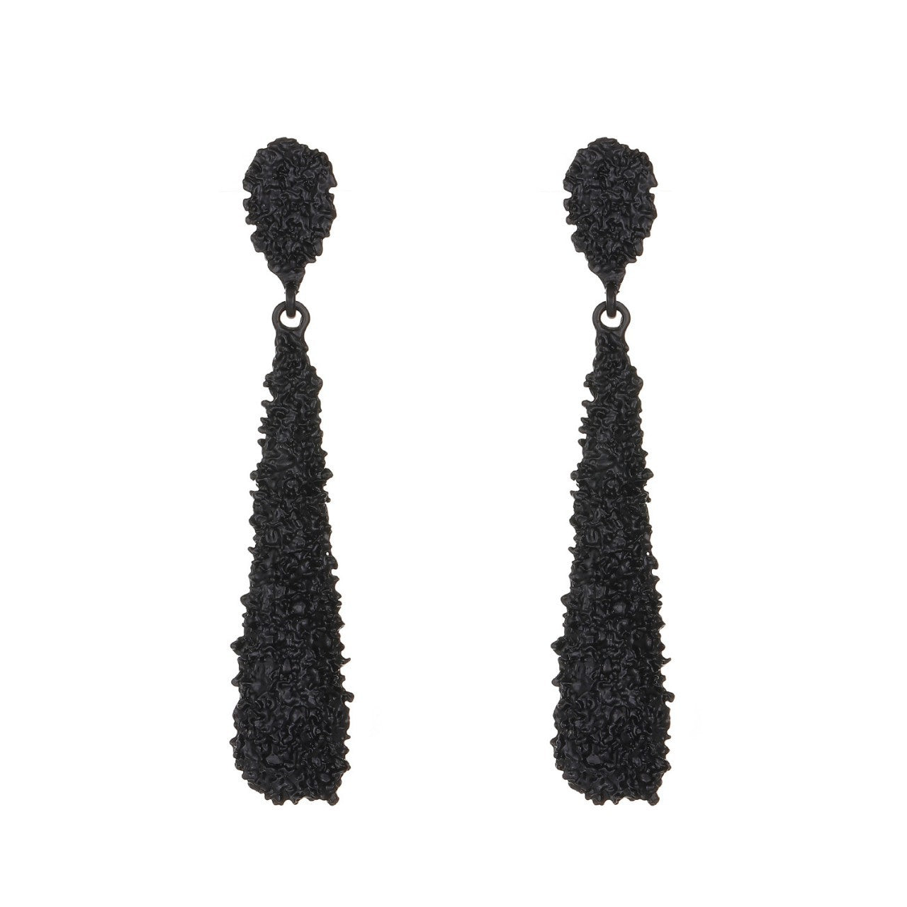 Exaggerated Alloy Frosted Long Eardrops Cold Wind Drop-shaped Stud Earrings