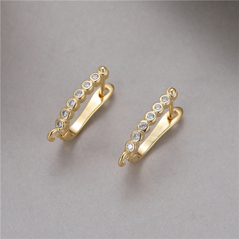 Unique U-shaped Zircon Fashion Minimalism Material Ear Buckle