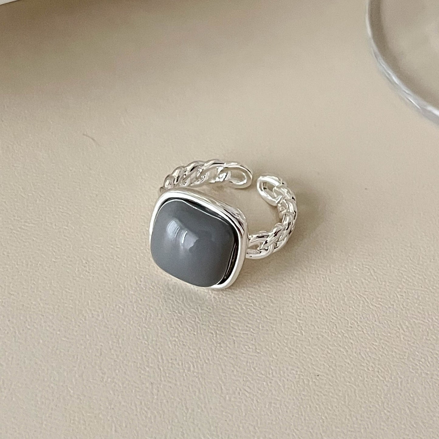 Interest Light Luxury Retro Minority Wide Personality Versatile Opening Adjustable Ring