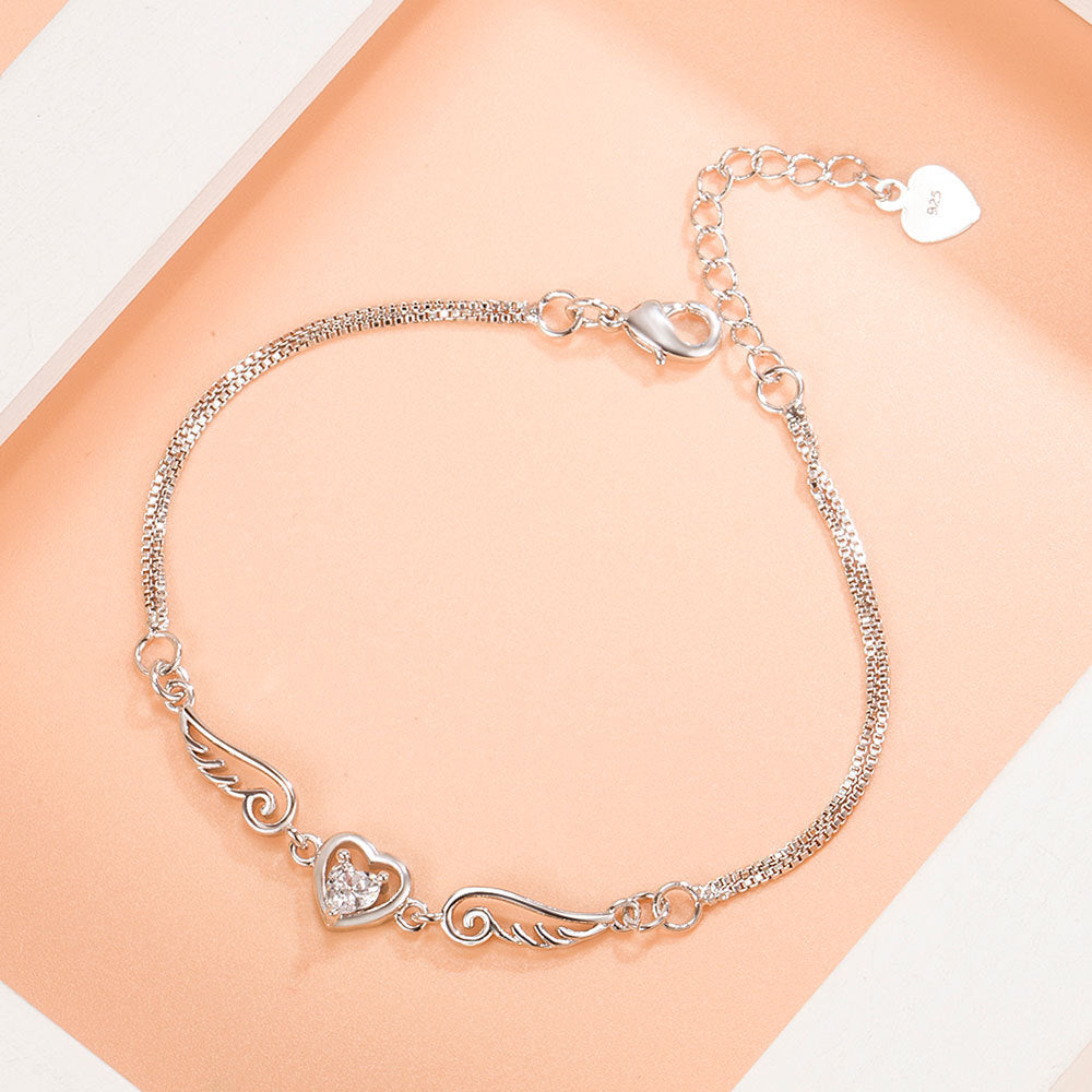Lovers Personalized Female Elegant Cute Lady Wings Heart-shaped Bracelet