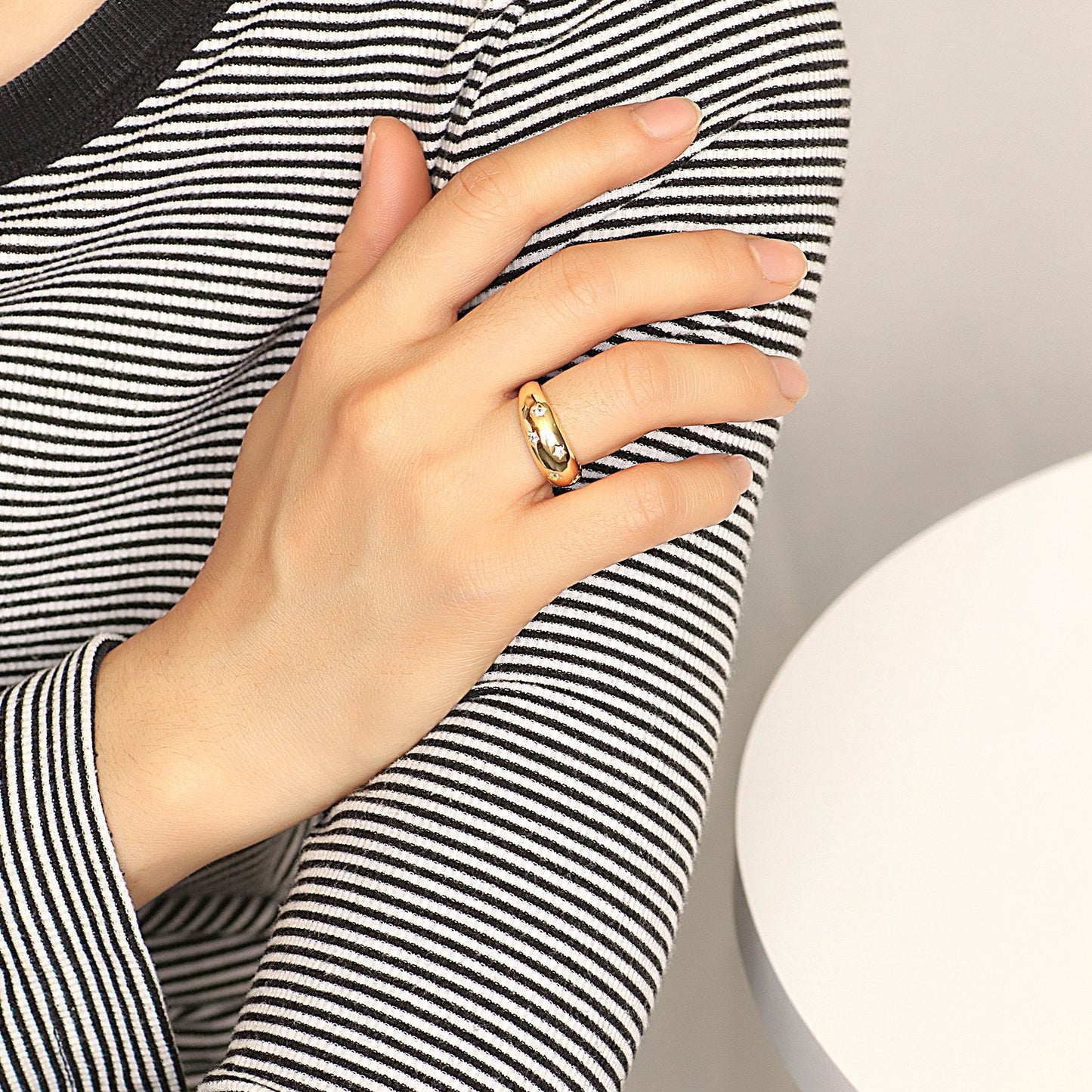 Graceful Pretty Geometric Star Zircon Fashion Rings