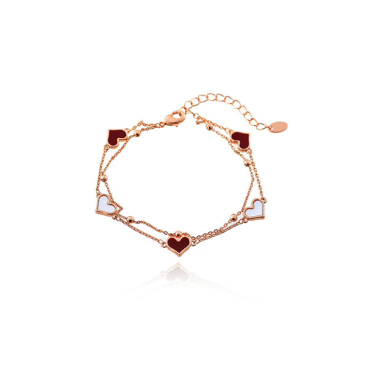 Simple Retro Temperament Red Heart Niche Bracelet