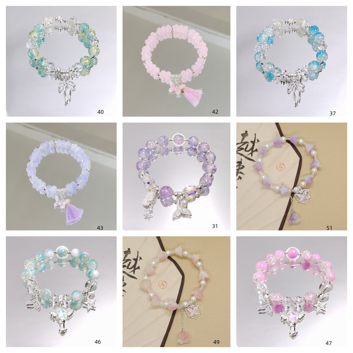 Colorful Crystal String Beads Fishtail Sweet Super Fairy Girlfriends For Bracelets