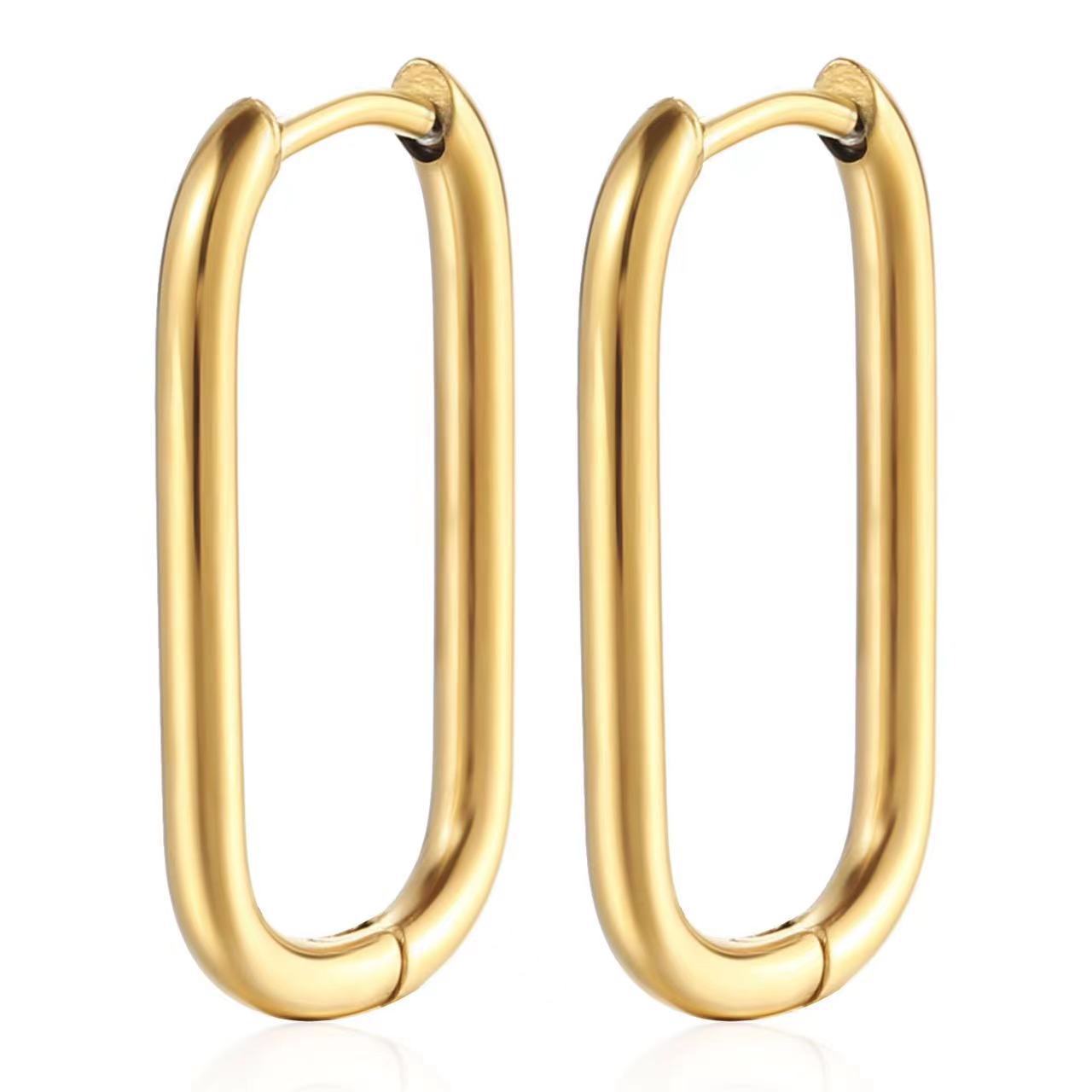 Geometric Shaped Stainless Steel Clip Trendy Fashion Five-pointed Star Peach Ear Buckle
