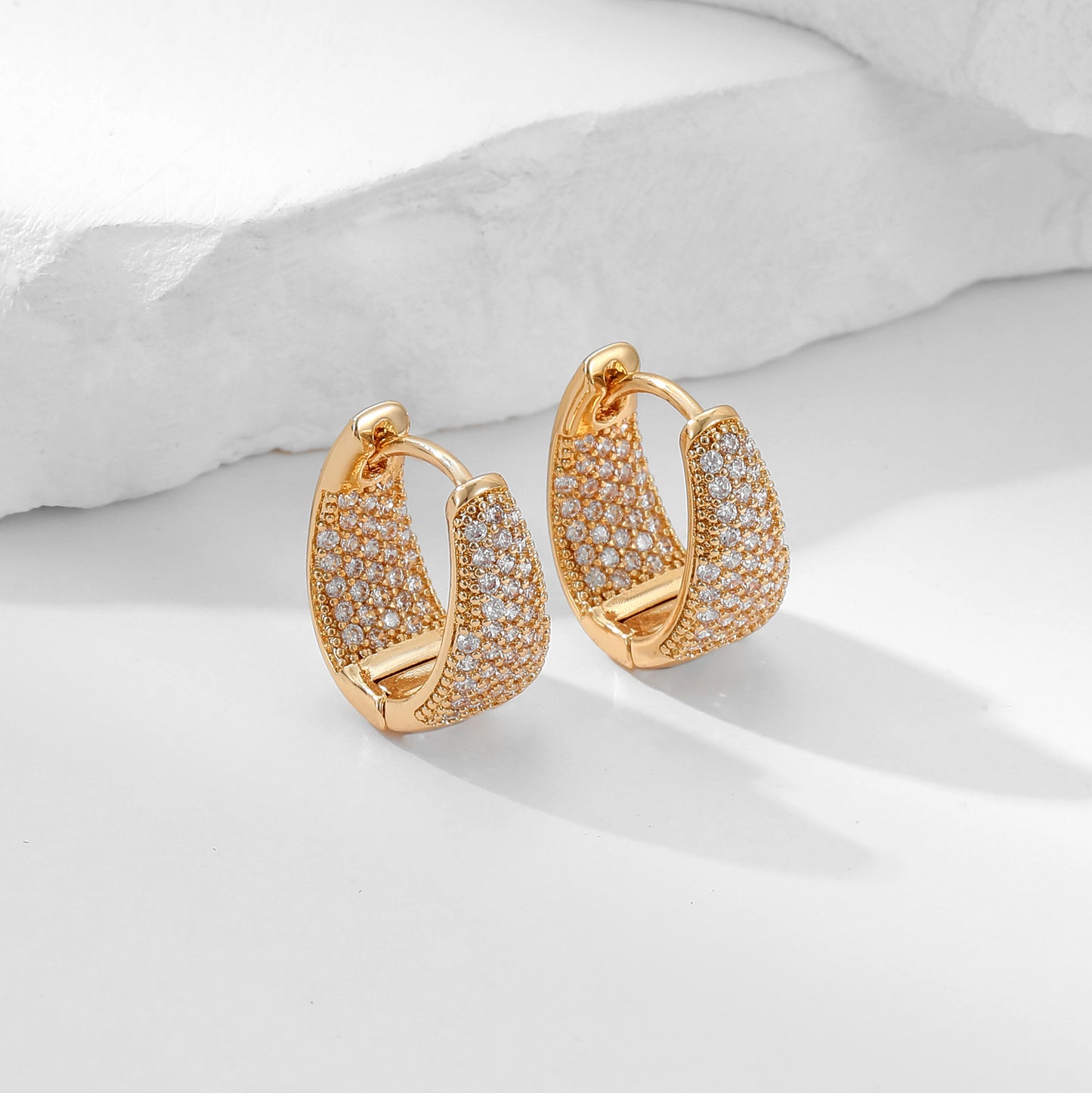 Colorful Light Luxury Geometric Triangle Exquisite Ear Buckle