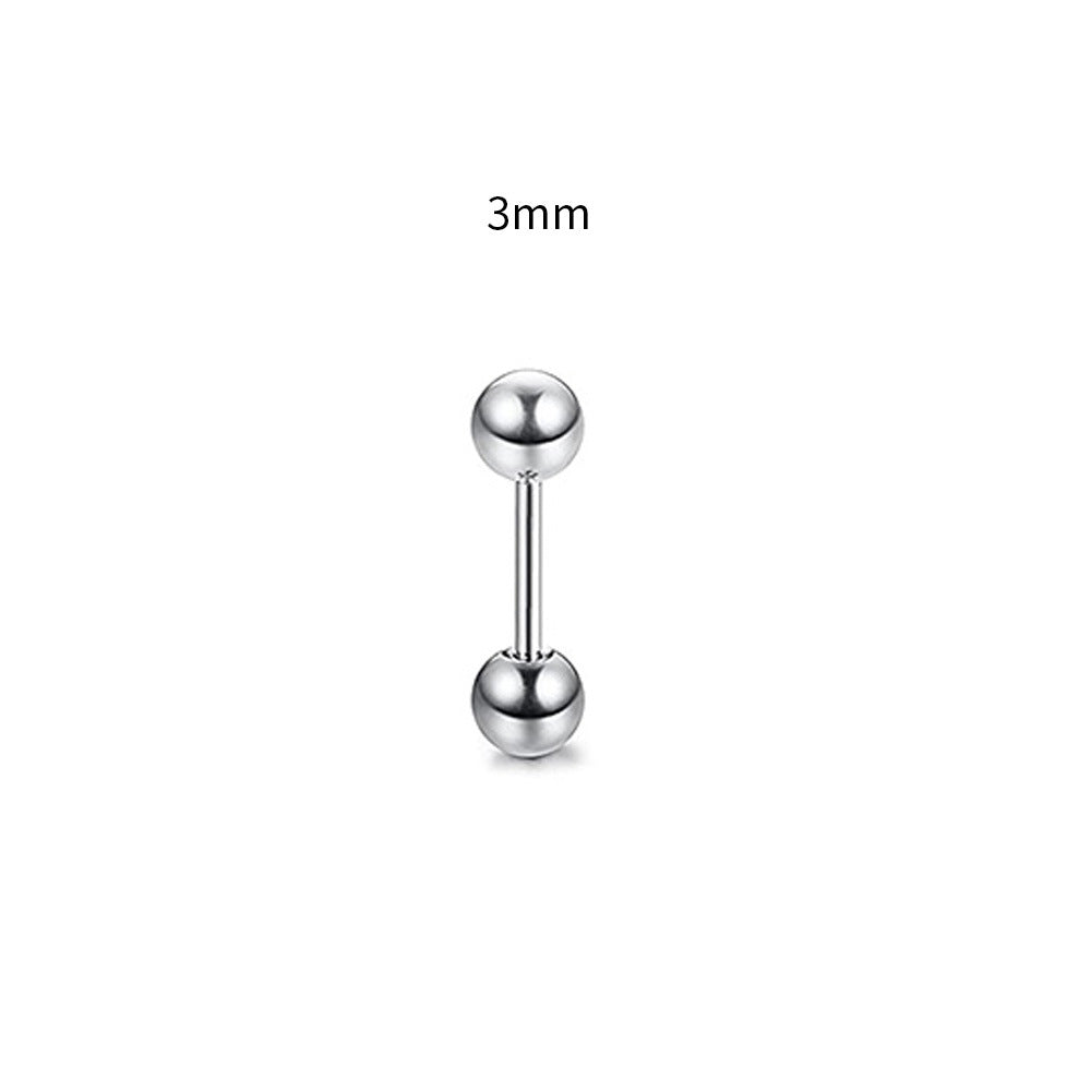 Steel Rod Dumbbell Ball Ear Bone Stud Earrings