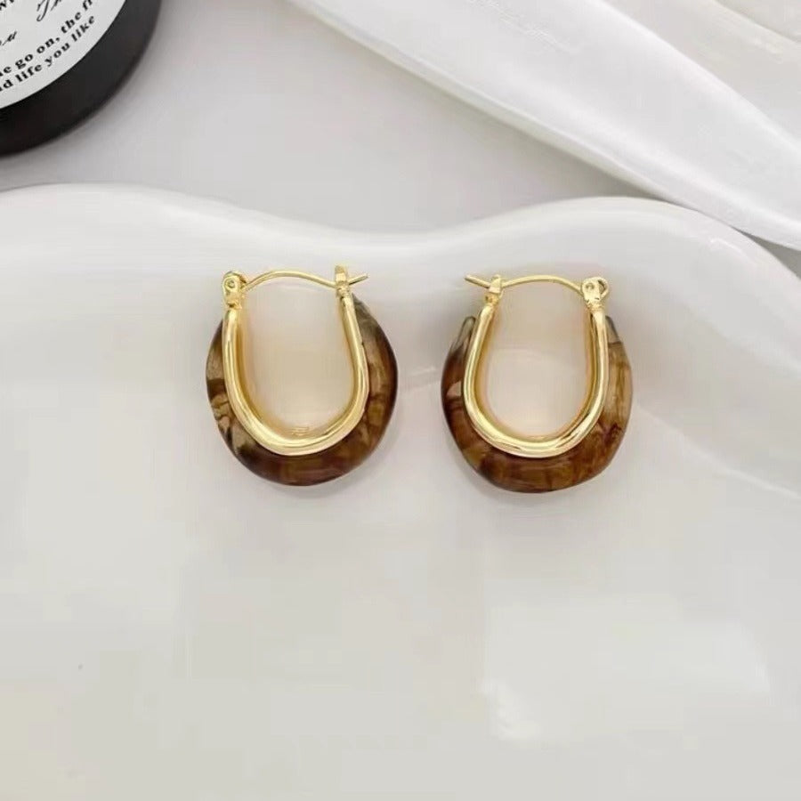 Women's Simplicity Geometric Amber Light Luxury High-grade Earrings