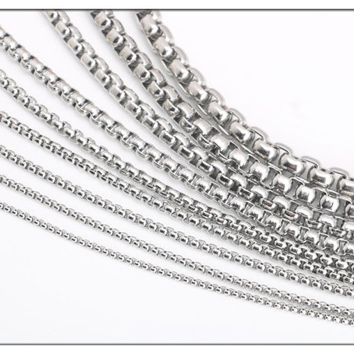 Stainless Steel Square Pearl Chain Titanium Bag For Necklace
