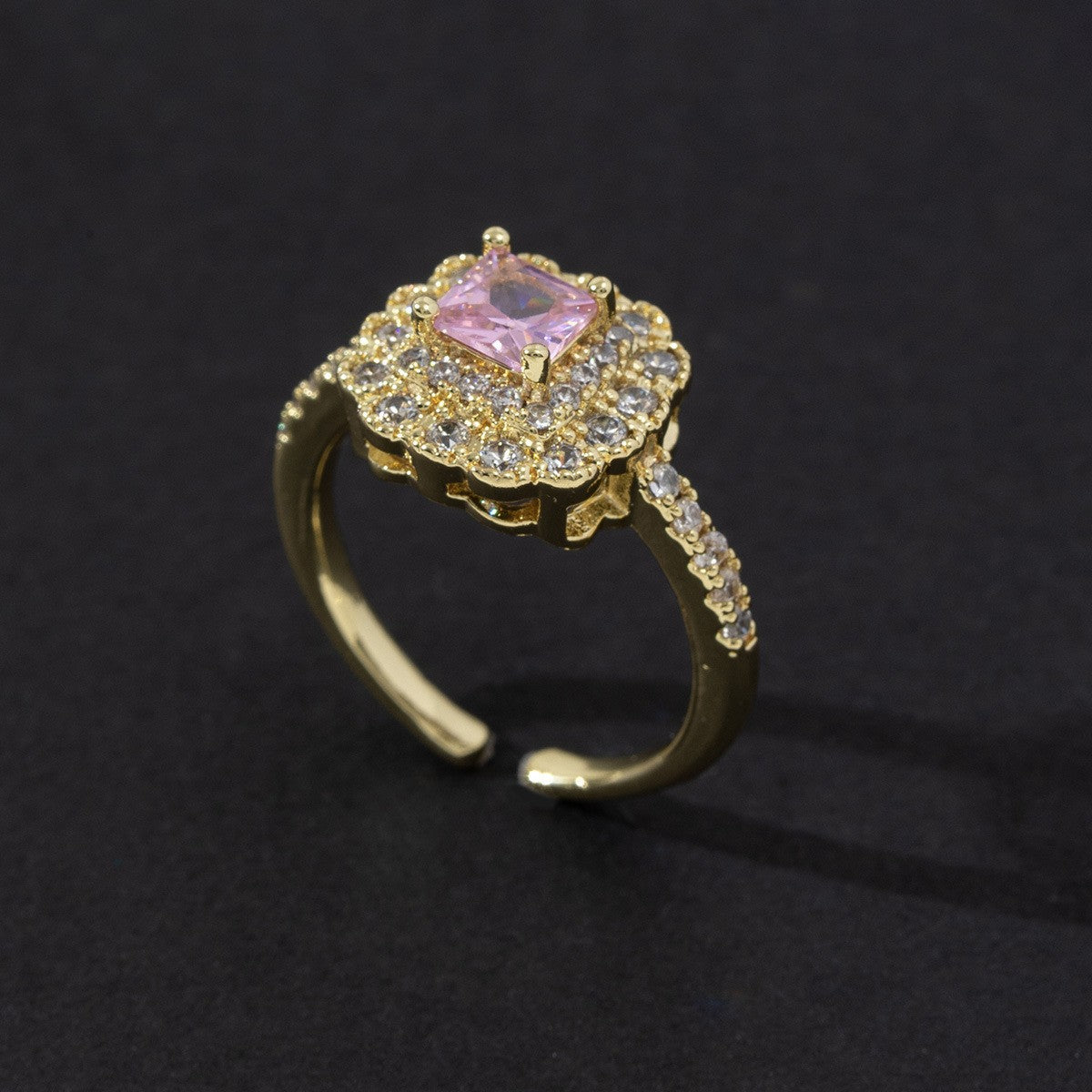 Cute Open Fashion Zircon Female Simple Ring