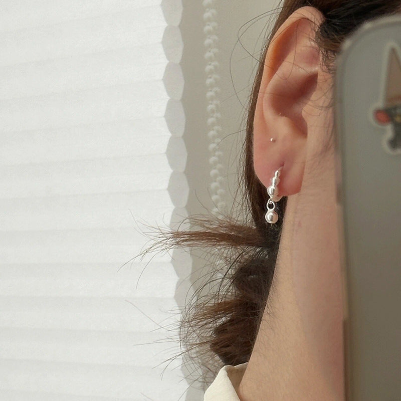 Women's Korean Style Commuter Round Beads Clip Simple Graceful Geometric Ear Buckle