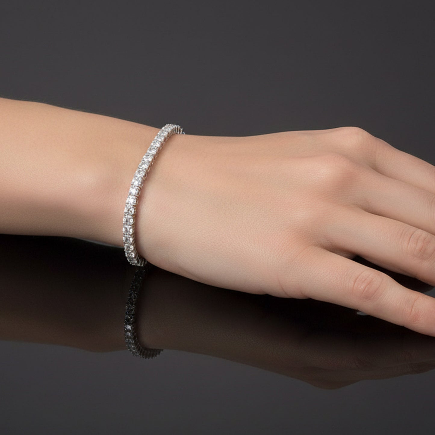 Inlaid Zircon Bright Sier Full Diamond Bracelets