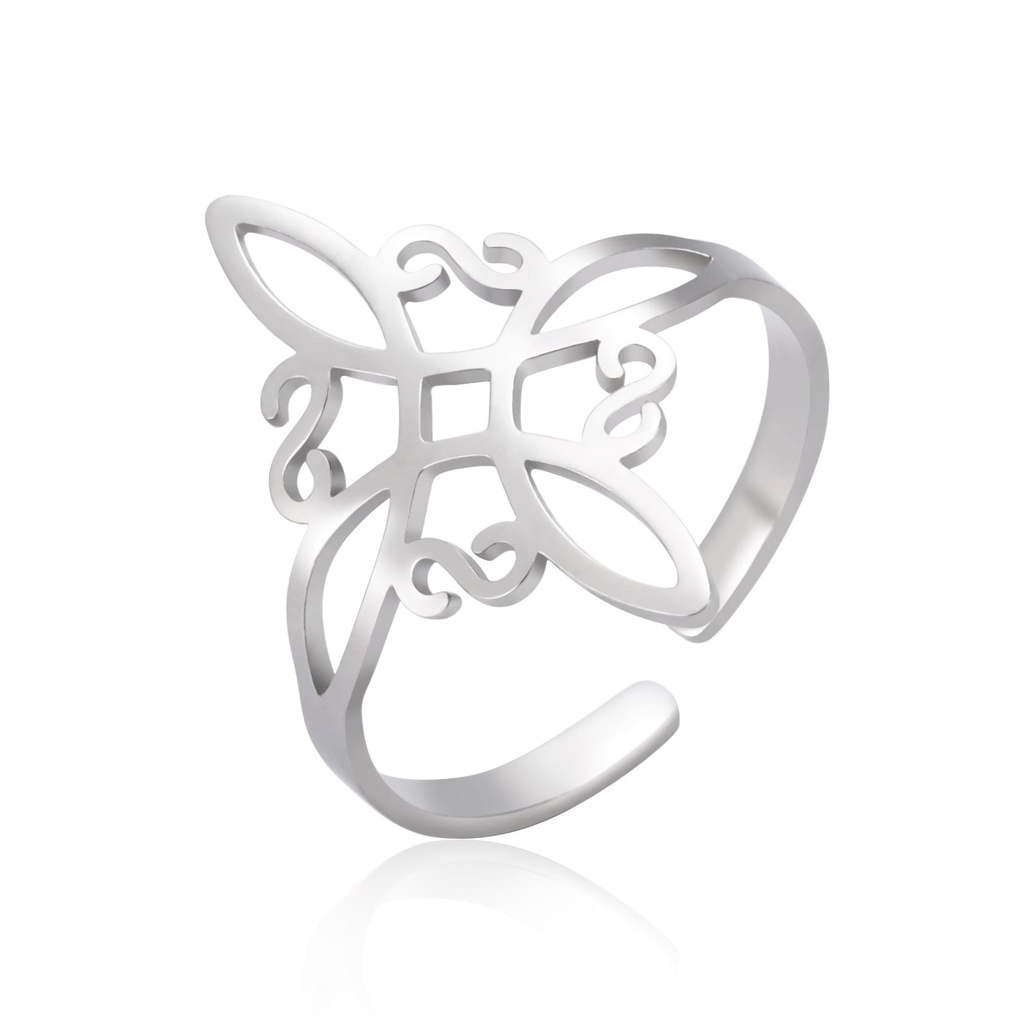 Jewelry Cutting Titanium Steel Witch Knot Rings