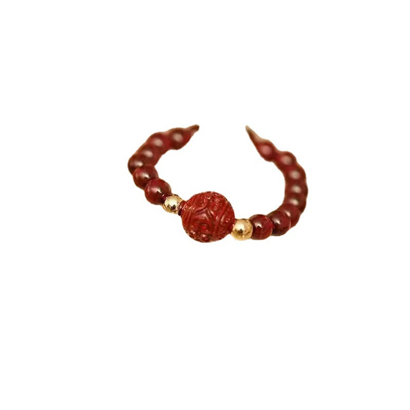 Raw Ore Purple Gold Sand Cinnabar Garnet Rings