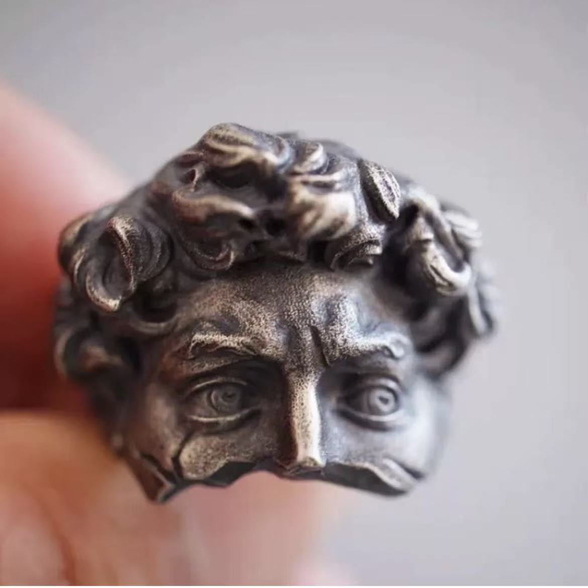 Men's Art Niche Trend All Match Index Finger Open Ring