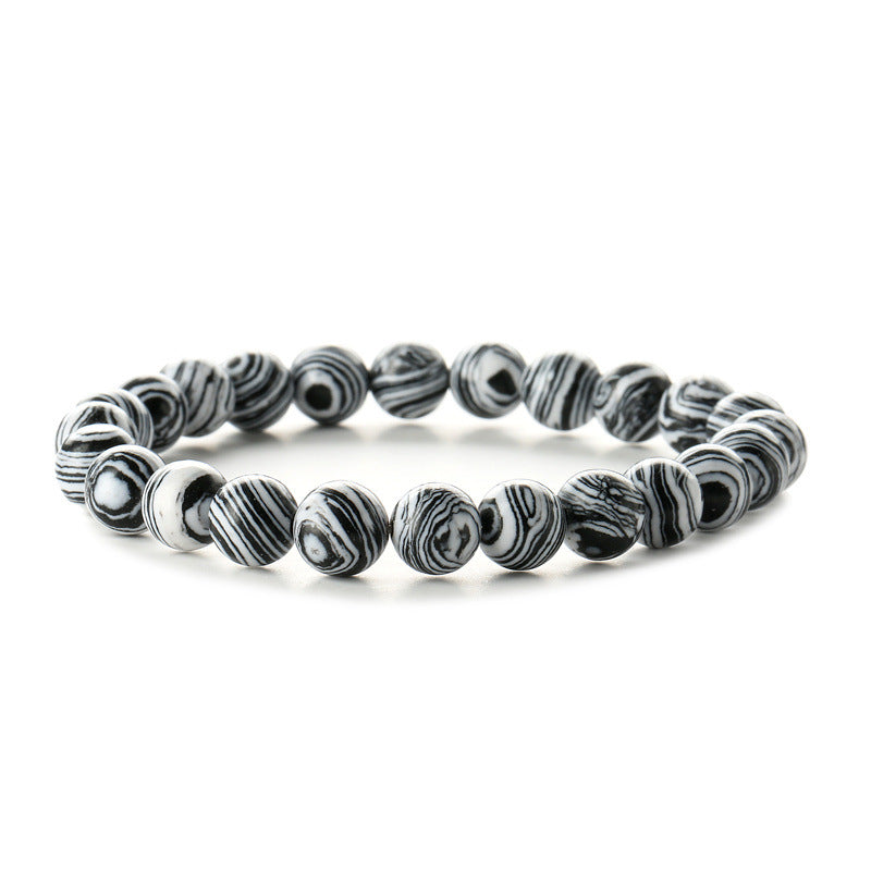 Natural Stone Turquoise Agate Bead Volcanic Frosted Bracelets