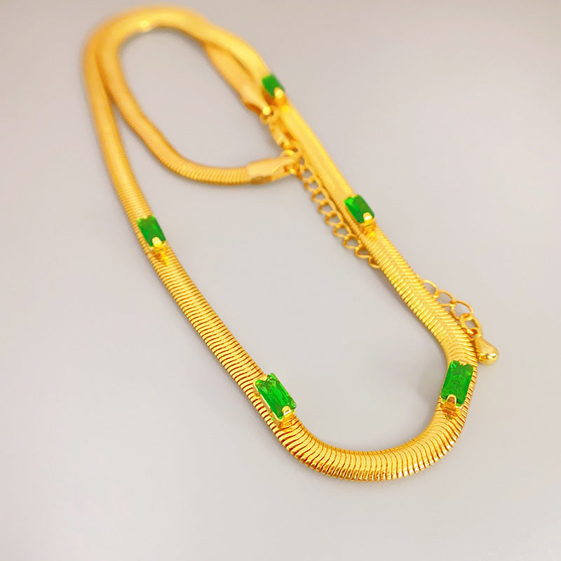 Women's Copper Gold-plated Fashion Snake Bones Chain Light Luxury High-grade Necklace
