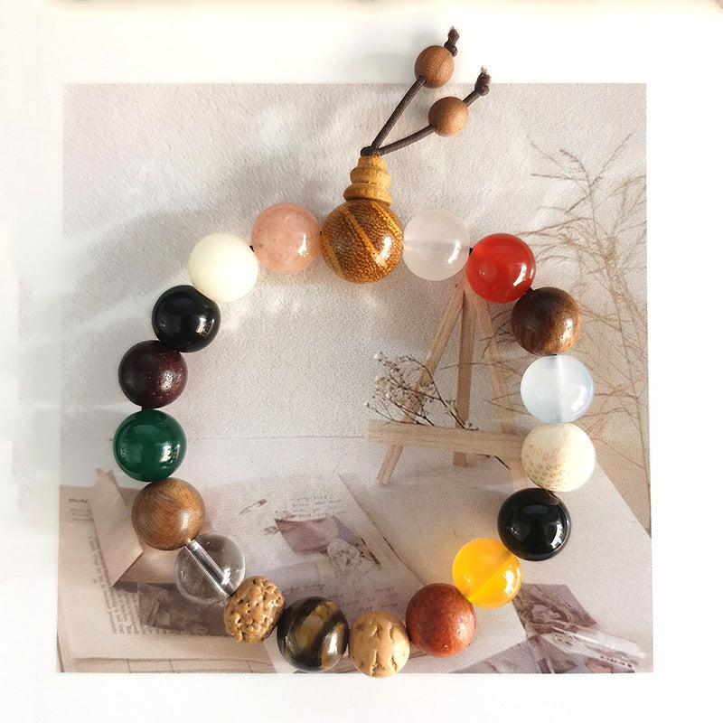 Women's & Men's Root White Jade Lotus Rosary Seed Scenic Bracelets