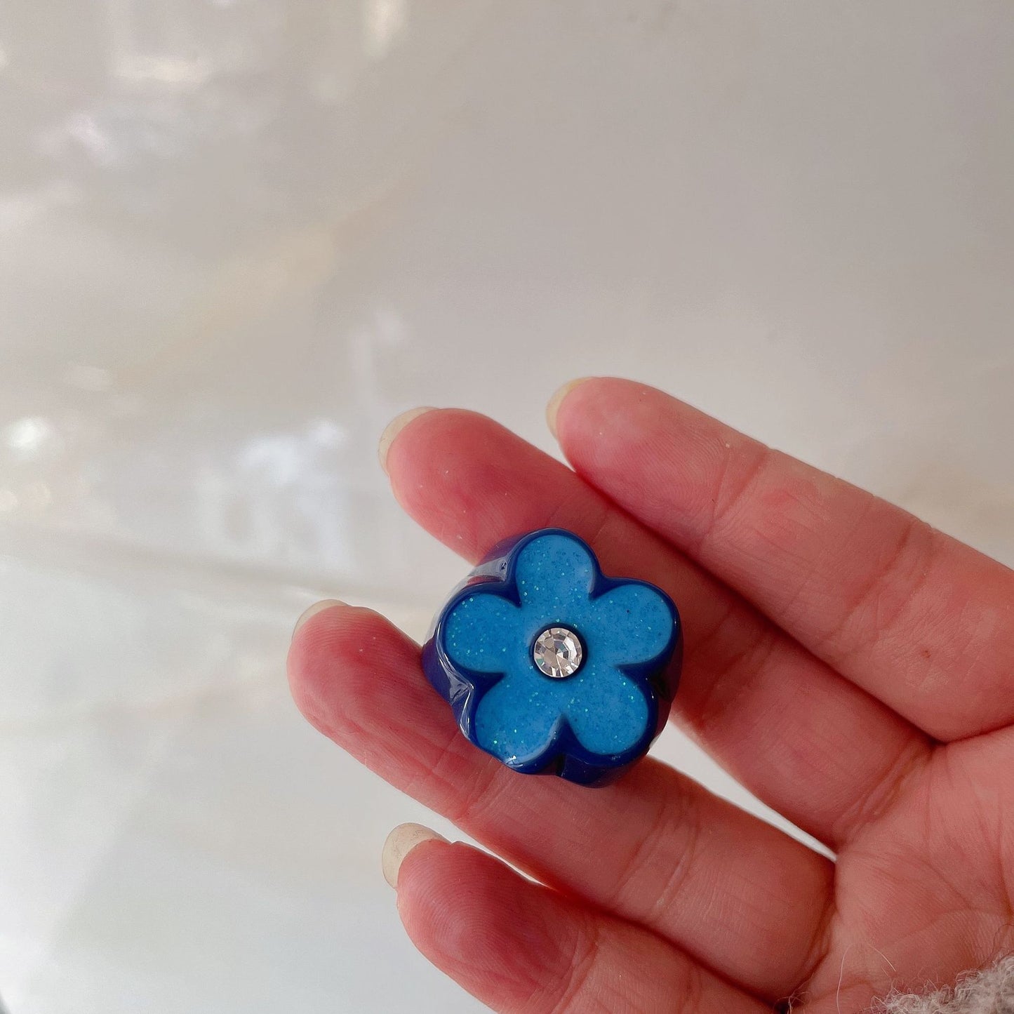 Petal Flower Female Illustration Dripping Fashionable Design Light Luxury Classic Ring