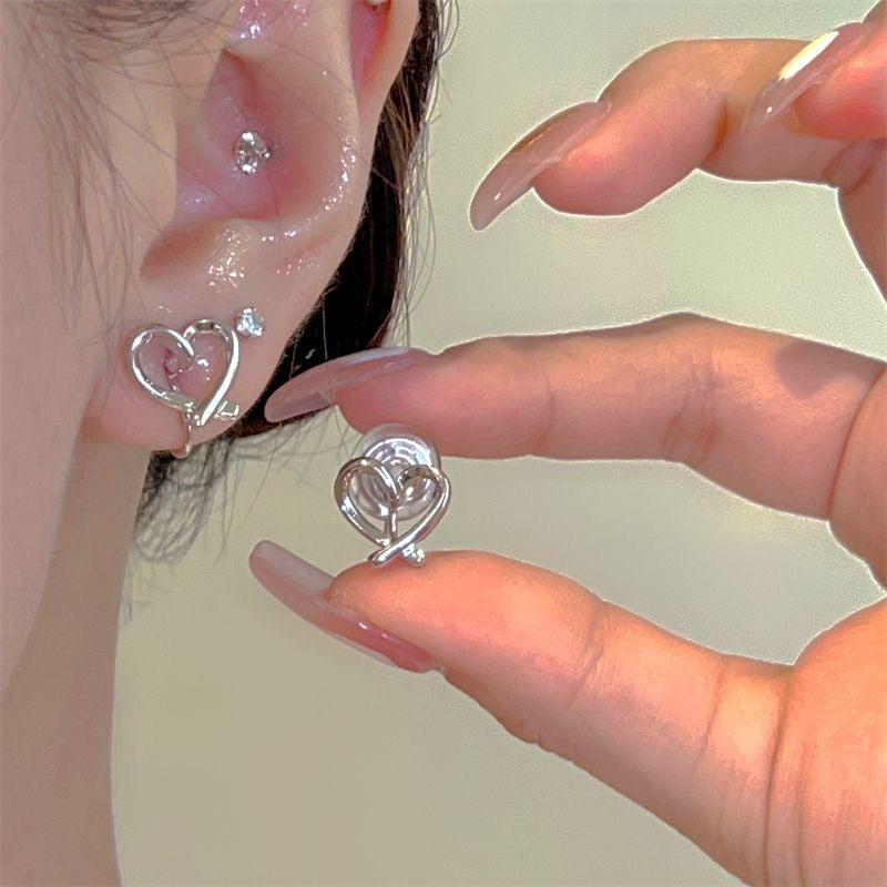 Court Retro Imitation Glaze Color Diamond Stud Earrings