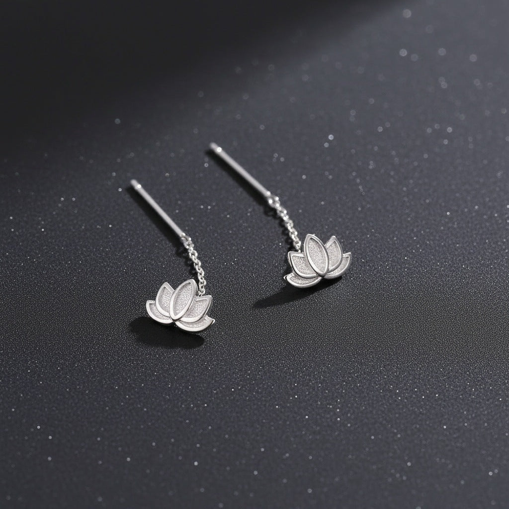 Women's Long Lotus National Style Elegant Tassel Ear Line