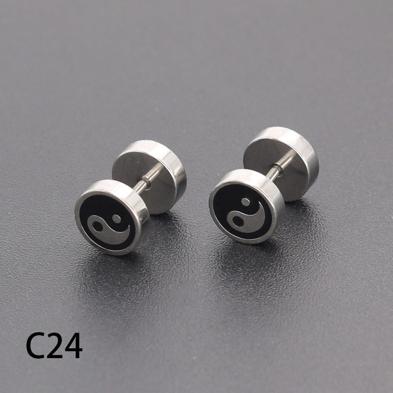 Bilateral Epoxy Titanium Steel Ear Drip Bone Fake Extender Earrings