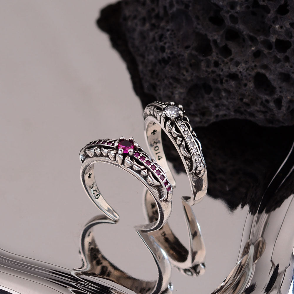 Women's & Men's Light Luxury Cross Pink Diamond Zircon Rings